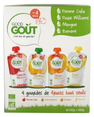 Good Goût 4 Gourdes de Fruits Tout Seuls dès 4 Mois Bio Good Goût 4 Gourdes de Fruits Tout Seuls dès 4 Mois Bio