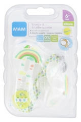 MAM Anatomischer Schnuller Silikon 6 Monate und + und Attach-Sucette MAM Anatomischer Schnuller Silikon 6 Monate und + und Attach-Sucette