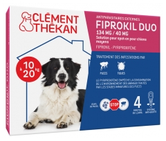 Clément Thékan Fiprokil Duo 134 mg/40 mg Chien 4 Pipettes Clément Thékan Fiprokil Duo 134 mg/40 mg Chien 4 Pipettes