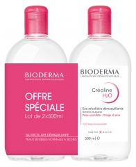 Bioderma Créaline H2O Eau Micellaire Démaquillante Lot de 2 x 500 ml Bioderma Créaline H2O Eau Micellaire Démaquillante Lot de 2 x 500 ml
