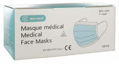 Médi-Santé Medical Mask BFE 98% 50 Masks Médi-Santé Medical Mask BFE 98% 50 Masks