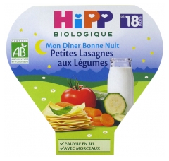 HiPP Mi Cena de Buenas Noches Pequeñas Lasañas de Verduras a partir de 18 Meses Bio 260 g HiPP Mi Cena de Buenas Noches Pequeñas Lasañas de Verduras a partir de 18 Meses Bio 260 g