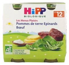 HiPP Die Genussmenüs Kartoffeln Spinat Rindfleisch aus 12 Monaten Bio 2 Töpfe HiPP Die Genussmenüs Kartoffeln Spinat Rindfleisch aus 12 Monaten Bio 2 Töpfe