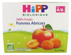HiPP 100% Fruta Manzana Albaricoque de 4/ 6 Meses Ecológico 4 Tarros HiPP 100% Fruta Manzana Albaricoque de 4/ 6 Meses Ecológico 4 Tarros