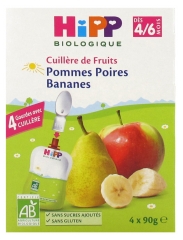 HiPP Cuchara de Fruta Manzana Peras Plátanos de 4/6 Meses Ecológico 4 Mates + 1 Cuchara HiPP Cuchara de Fruta Manzana Peras Plátanos de 4/6 Meses Ecológico 4 Mates + 1 Cuchara