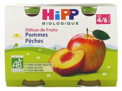HiPP Delicias de Fruta Manzana Melocotón de 4/6 Meses Ecológico 2 Tarros HiPP Delicias de Fruta Manzana Melocotón de 4/6 Meses Ecológico 2 Tarros