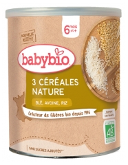 Babybio 3 Cereals Nature 6 Months and + Organic 220g Babybio 3 Cereals Nature 6 Months and + Organic 220g