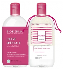 Bioderma Créaline H2O Cleansing Micellar Water 2 x 500 ml + 2 Kostenlose Waschbare Pads Bioderma Créaline H2O Cleansing Micellar Water 2 x 500 ml + 2 Kostenlose Waschbare Pads