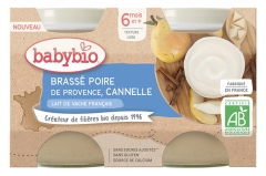 Babybio Canela Pera Elaborada 6 Meses y + Orgánica 2 Frascos de 130 g Babybio Canela Pera Elaborada 6 Meses y + Orgánica 2 Frascos de 130 g