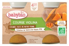 Babybio Calabaza Violina 4 Meses y + Ecológica 2 Botes de 130 g Babybio Calabaza Violina 4 Meses y + Ecológica 2 Botes de 130 g
