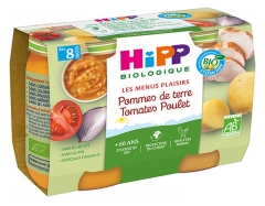 HiPP Les Menus Plaisirs Pommes de Terre Tomates Poulet dès 8 Mois Bio 2 Pots HiPP Les Menus Plaisirs Pommes de Terre Tomates Poulet dès 8 Mois Bio 2 Pots