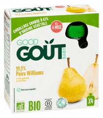 Good Goût Baby 99.9% Williams Pear Over 4 Months Organic 4 Gourds of 85g Good Goût Baby 99.9% Williams Pear Over 4 Months Organic 4 Gourds of 85g