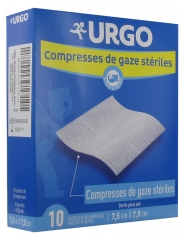 Urgo Compresses de Gaze Stériles 7,5 cm x 7,5 cm 10 Sachets de 2 Compresses Urgo Compresses de Gaze Stériles 7,5 cm x 7,5 cm 10 Sachets de 2 Compresses