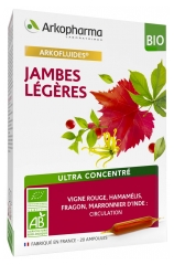 Arkopharma Arkofluides Jambes Légères Bio 20 Ampoules Arkopharma Arkofluides Jambes Légères Bio 20 Ampoules