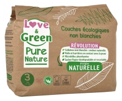 Love & Green Organic Diapers Pure Nature 42 Diapers Size 3 Midi (4 to 9kg) Love & Green Organic Diapers Pure Nature 42 Diapers Size 3 Midi (4 to 9kg)