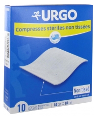 Urgo Non-Woven Sterile Compresses 10cm x 10cm 10 Sachets of 2 Compresses Urgo Non-Woven Sterile Compresses 10cm x 10cm 10 Sachets of 2 Compresses
