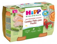 HiPP Mein Erstes Fleisch Möhren Erbsen Huhn ab 6 Monate Bio 2 Gläschen HiPP Mein Erstes Fleisch Möhren Erbsen Huhn ab 6 Monate Bio 2 Gläschen
