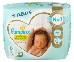 Pampers Premium Protection 24 Couches Taille 0 (Moins de 3 kg) Pampers Premium Protection 24 Couches Taille 0 (Moins de 3 kg)
