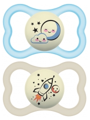 MAM Supreme Night 2 Silicone Soothers 18 Months and + MAM Supreme Night 2 Silicone Soothers 18 Months and +