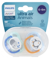Avent Ultra Air Animals 2 Chupetes Ortodónticos 0-6 Mois Avent Ultra Air Animals 2 Chupetes Ortodónticos 0-6 Mois