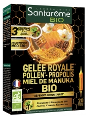 Santarome Bio Royal Jelly Pollen Propolis Manuka Honey Organic 20 Phials Santarome Bio Royal Jelly Pollen Propolis Manuka Honey Organic 20 Phials