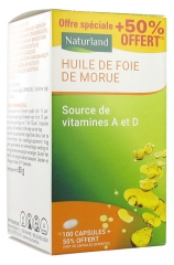 Naturland Huile de Foie de Morue 100 Capsules + 50 Capsules Offertes Naturland Huile de Foie de Morue 100 Capsules + 50 Capsules Offertes