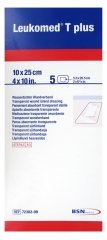 Essity Leukomed T Plus 5 Medicazioni Sterili Trasparenti Assorbenti 10 x 25 cm