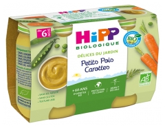 HiPP Garden Delights Peas Carrots From 6 Months Organic 2 Pots HiPP Garden Delights Peas Carrots From 6 Months Organic 2 Pots