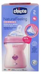Chicco Natural Feeling Color Biberon Débit Moyen 250 ml 1 Mois et + Chicco Natural Feeling Color Biberon Débit Moyen 250 ml 1 Mois et +