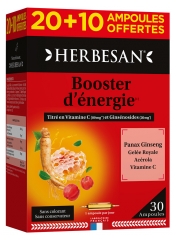 Panax Ginseng CA Meyer Gelée Royale Vitamine C Acérola 20 Ampoules + 10 Ampoules Offertes Panax Ginseng CA Meyer Gelée Royale Vitamine C Acérola 20 Ampoules + 10 Ampoules Offertes