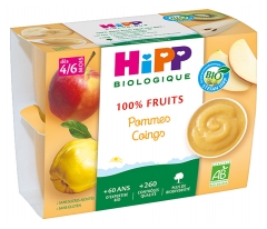 HiPP 100% Fruits Apples Quinces from 4/6 months Organic 4 jars HiPP 100% Fruits Apples Quinces from 4/6 months Organic 4 jars
