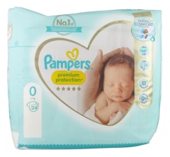 Pampers Premium Protection 24 Nappies Size 0 (Under 3kg) Pampers Premium Protection 24 Nappies Size 0 (Under 3kg)