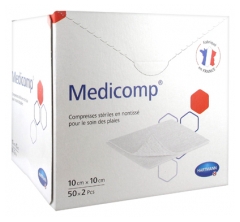 Hartmann Medicomp Compresses en Non-Tissé Stériles 10 x 10 cm 50 x 2 PCS