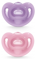 NUK Sensitive 2 Silicone Soothers 0-6 Months NUK Sensitive 2 Silicone Soothers 0-6 Months