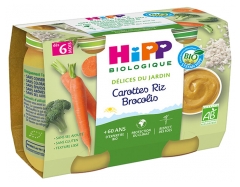 HiPP Garden Delights Baby Carrots Rice Broccoli from 6 Months Organic 2 Pots