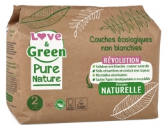 Love &amp; Green Couche Écologiques Pure Nature 35 Couches Taille 2 Mini (3 à 6 kg)