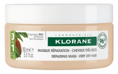 Klorane Masque Réparation - Cheveux Très Secs 3en1 au Beurre de Cupuaçu Bio 150 ml Klorane Masque Réparation - Cheveux Très Secs 3en1 au Beurre de Cupuaçu Bio 150 ml