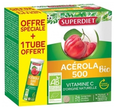 Superdiet Organic Acerola 500 24 Tablets + 12 Free Tablets Superdiet Organic Acerola 500 24 Tablets + 12 Free Tablets