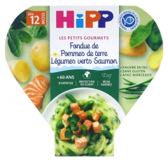 HiPP Les Petits Gourmets Fonduta di Patate Verdure Verdi Salmone da 12 Mesi 230 g