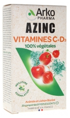 Arkopharma Azinc Vitamines C + D3 20 Comprimés Effervescents