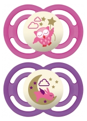 2 Sucettes Perfect Nuit Silicone 18 Mois et + 2 Sucettes Perfect Nuit Silicone 18 Mois et +
