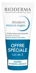 Bioderma Atoderm Crème Ultra-Nourrissante Mains &amp; Ongles Lot de 2 x 50 ml