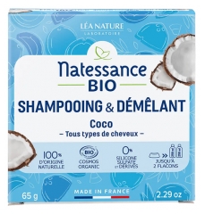 Natessance Shampoing &amp; Démêlant Solide Coco Bio 65 g