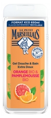 Le Petit Marseillais Gel Douche &amp; Bain Extra Doux Orange &amp; Pamplemousse Bio 650 ml