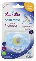 Luc et Léa Anatomical Silicone Soother with Ring 0-6 Months Special Night