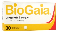 BioGaia L.Reuteri ProTectis Probiotique Arôme Fraise 30 Comprimés à Croquer
