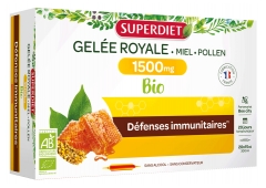 Superdiet Gelée Royale Miel Pollen Bio 20 Ampoules