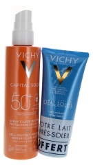 Vichy Capital Soleil Spray Fluide Invisible SPF50+ 200 ml + Lait Apaisant Après-Soleil 100 ml Offert
