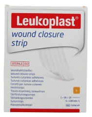 Leukoplast Sutures Cutanées Adhésives 1 x 10 Strips 6 x 100 mm Leukoplast Sutures Cutanées Adhésives 1 x 10 Strips 6 x 100 mm