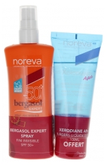 Noreva Bergasol Expert Spray Fini Invisible SPF50+ 125 ml + Noreva Xerodiane AP+ Surgras Liquide Doux 100 ml Offert